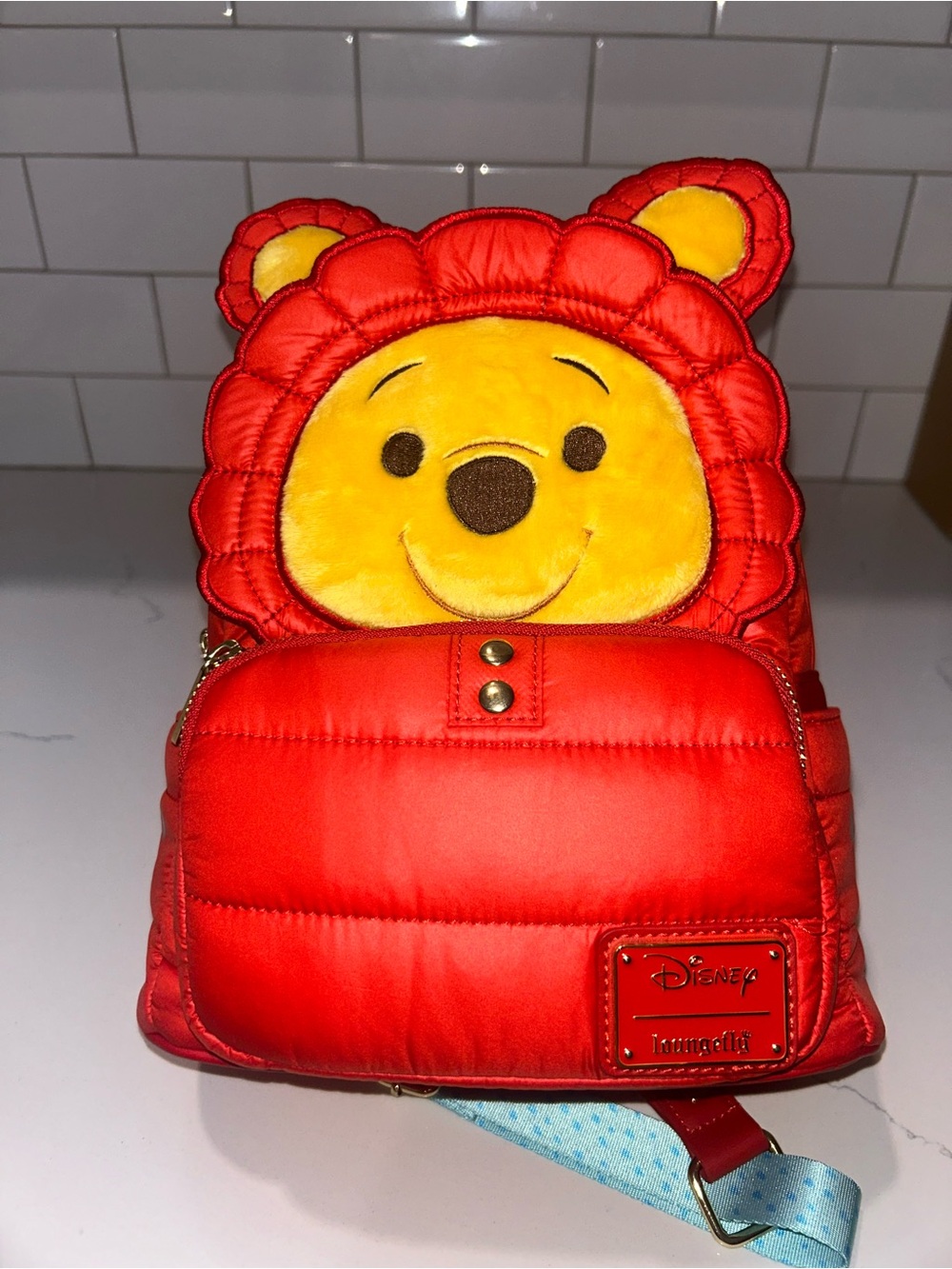 Loungefly Red & Yellow Winnie the Pooh Plush Kids Backpack